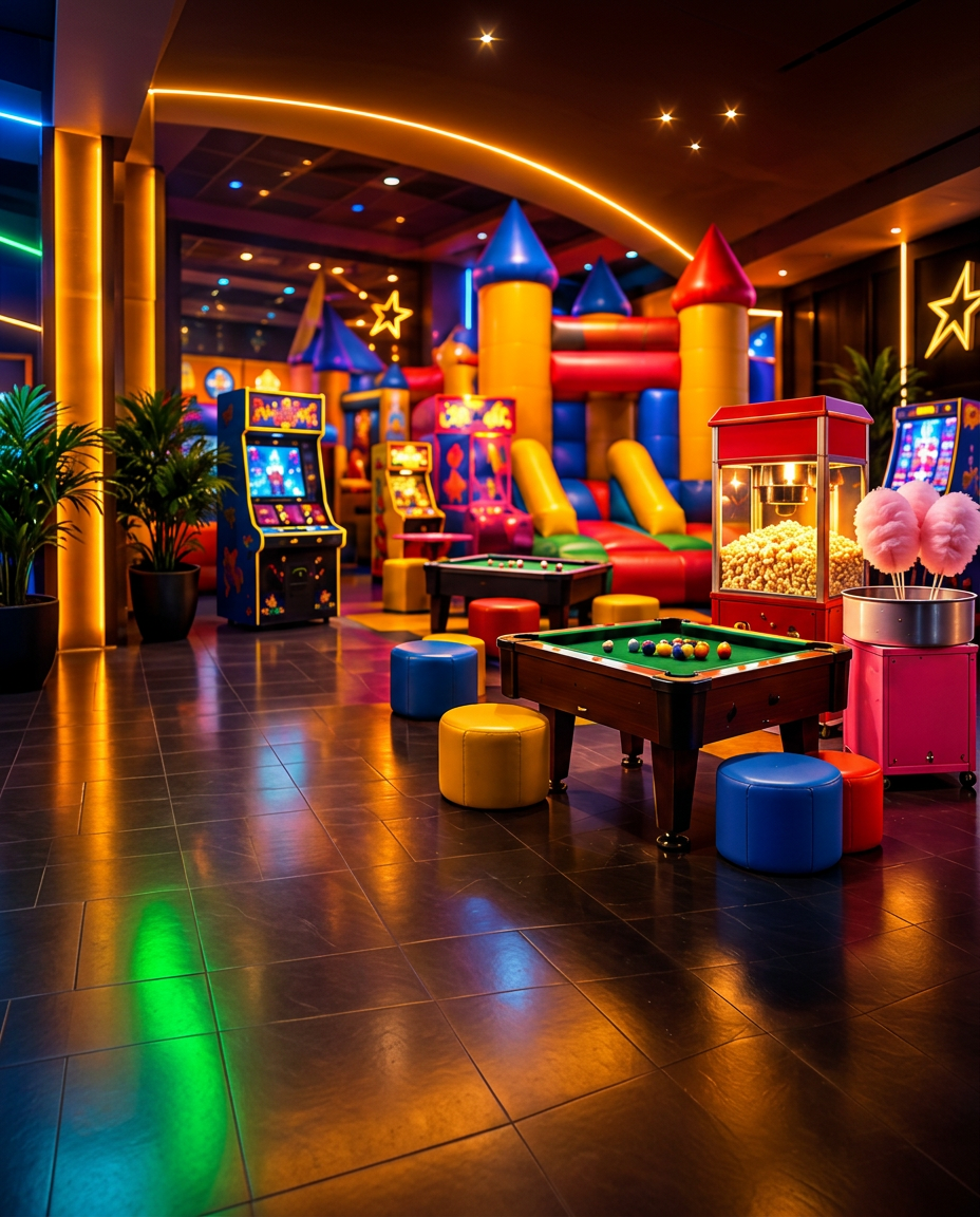 Insufláveis, jogos e doces na área Kids Nitro Club Madeira